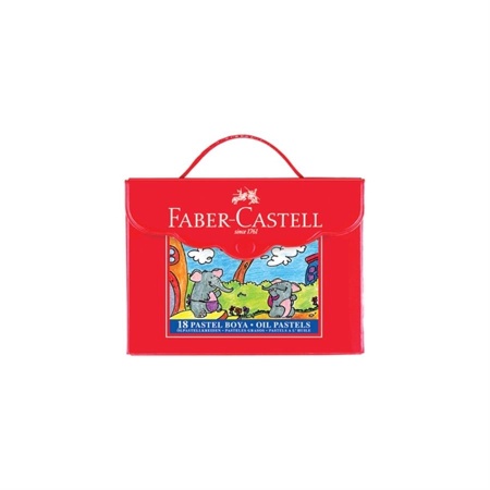 Oil pastels Faber-Castell, 18 pcs in plastic case with handle 125118